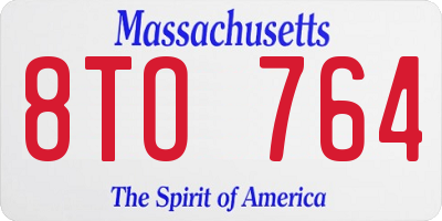 MA license plate 8TO764