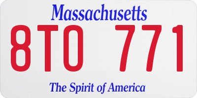 MA license plate 8TO771