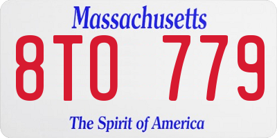MA license plate 8TO779