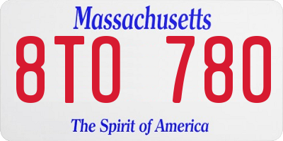 MA license plate 8TO780
