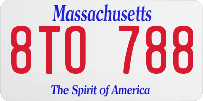 MA license plate 8TO788