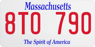 MA license plate 8TO790