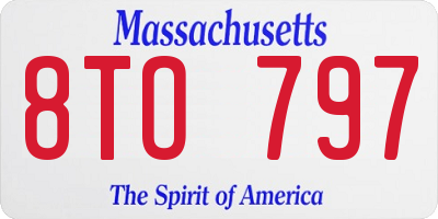 MA license plate 8TO797