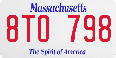 MA license plate 8TO798
