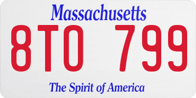 MA license plate 8TO799