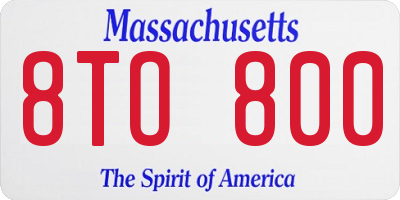 MA license plate 8TO800