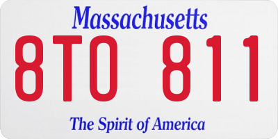 MA license plate 8TO811