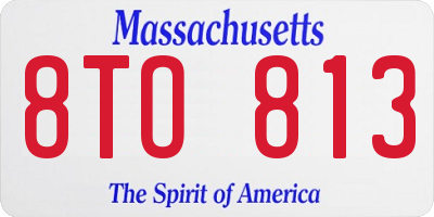 MA license plate 8TO813