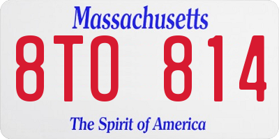MA license plate 8TO814