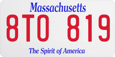MA license plate 8TO819