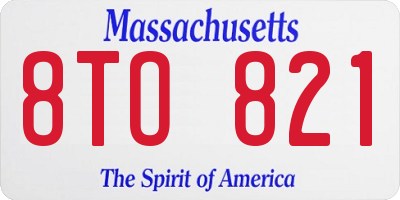 MA license plate 8TO821