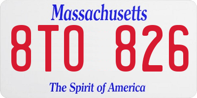 MA license plate 8TO826