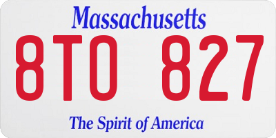 MA license plate 8TO827