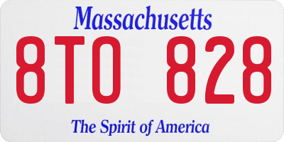 MA license plate 8TO828