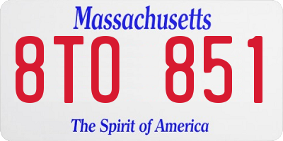 MA license plate 8TO851
