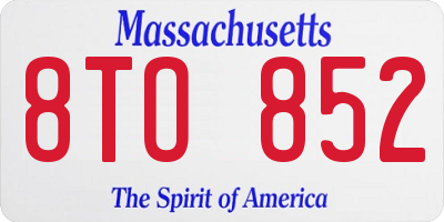 MA license plate 8TO852