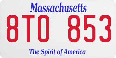 MA license plate 8TO853