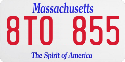 MA license plate 8TO855
