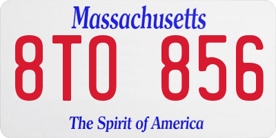 MA license plate 8TO856