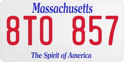 MA license plate 8TO857