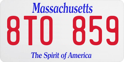MA license plate 8TO859