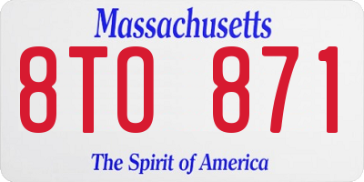 MA license plate 8TO871