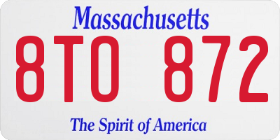 MA license plate 8TO872