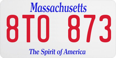 MA license plate 8TO873
