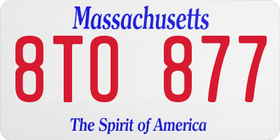 MA license plate 8TO877