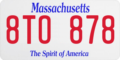 MA license plate 8TO878