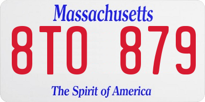 MA license plate 8TO879