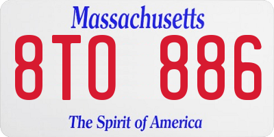 MA license plate 8TO886