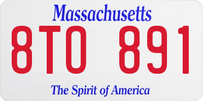 MA license plate 8TO891