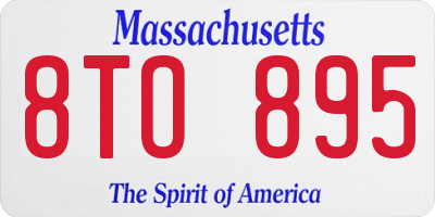 MA license plate 8TO895