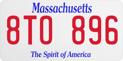 MA license plate 8TO896