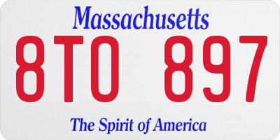 MA license plate 8TO897