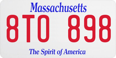 MA license plate 8TO898