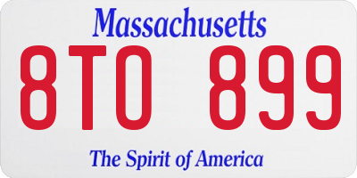MA license plate 8TO899