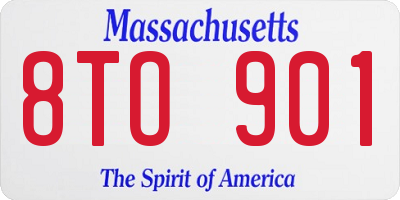 MA license plate 8TO901