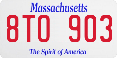 MA license plate 8TO903