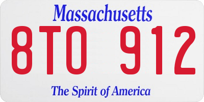 MA license plate 8TO912