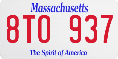 MA license plate 8TO937