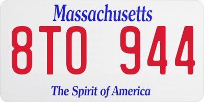 MA license plate 8TO944