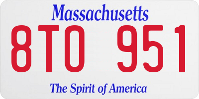 MA license plate 8TO951
