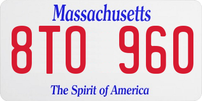 MA license plate 8TO960
