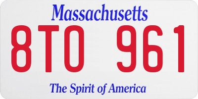 MA license plate 8TO961
