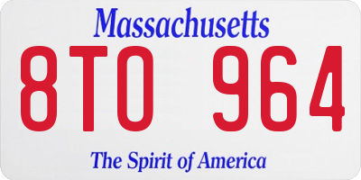 MA license plate 8TO964