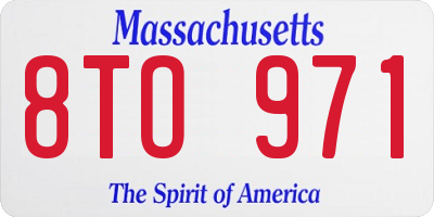MA license plate 8TO971