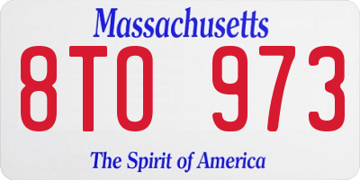 MA license plate 8TO973