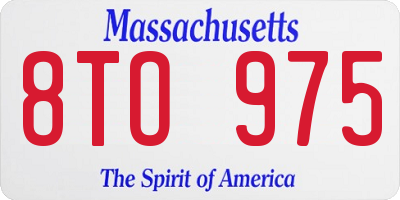 MA license plate 8TO975